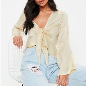 NWT Ivory tie up top